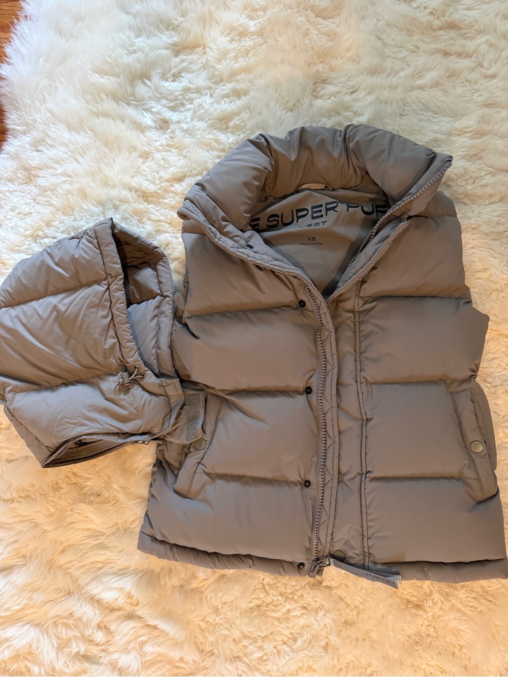 Aritzia Super Puffer Vest - Taupe